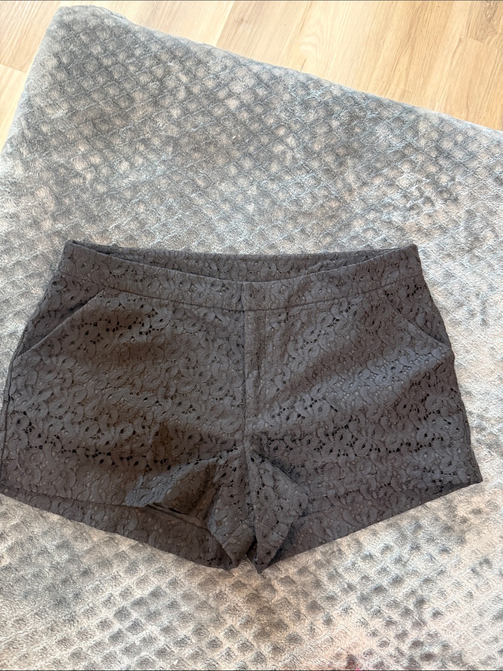 Nicole Miller Black Lace High-Rise Shorts